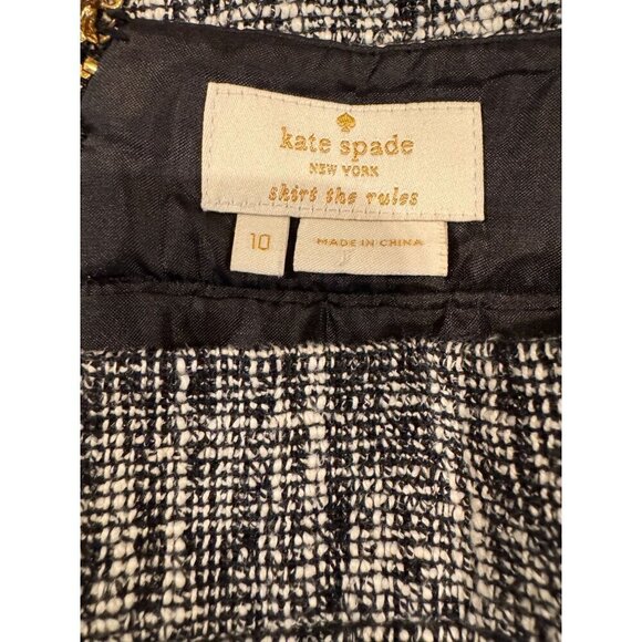 Kate Spade Black Tweed Pencil Skirt Women's Size 10 - Picture 3 of 6